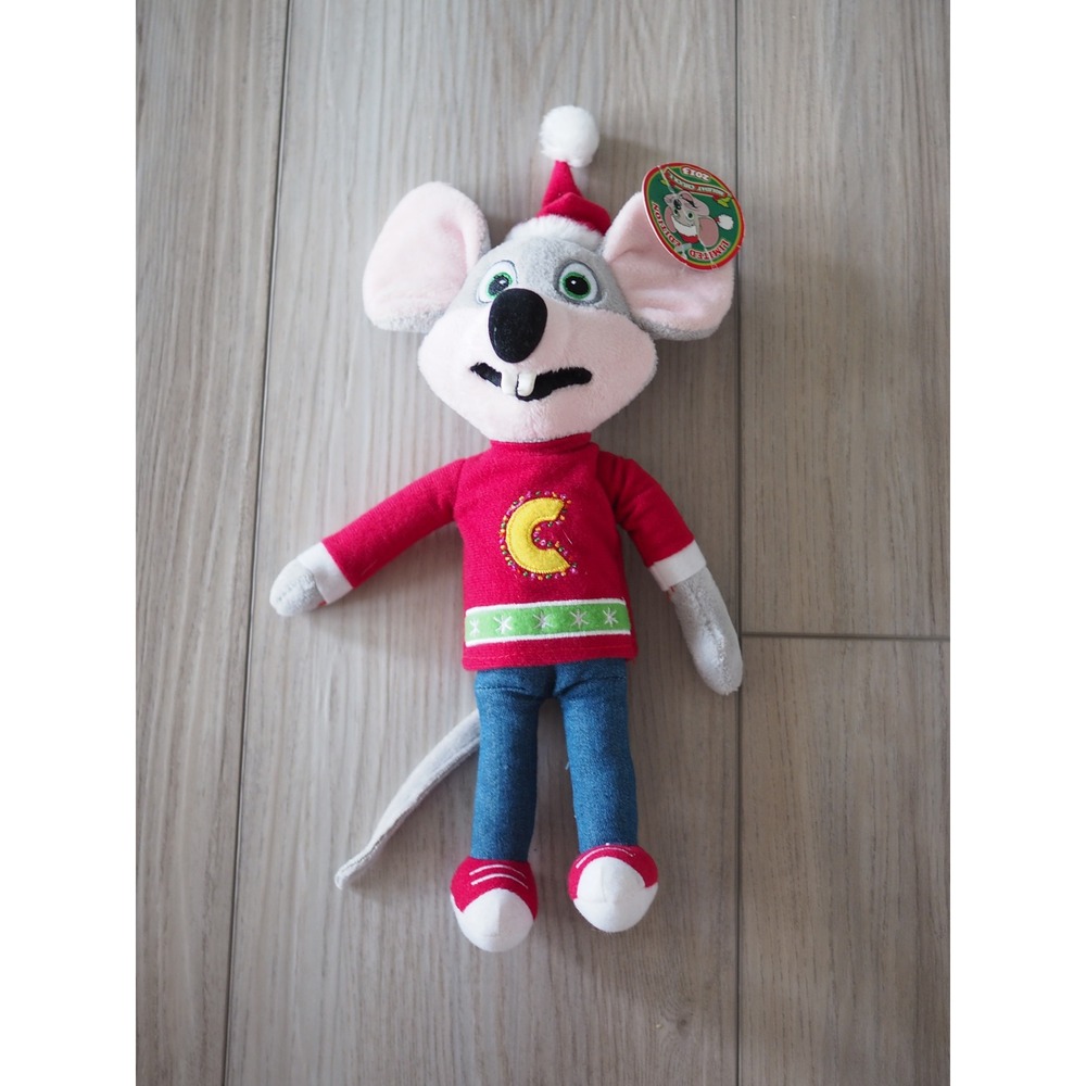 NEW Chuck E. Cheese 2013 Holiday Limited Edition Mouse Plush Red Sweater Small